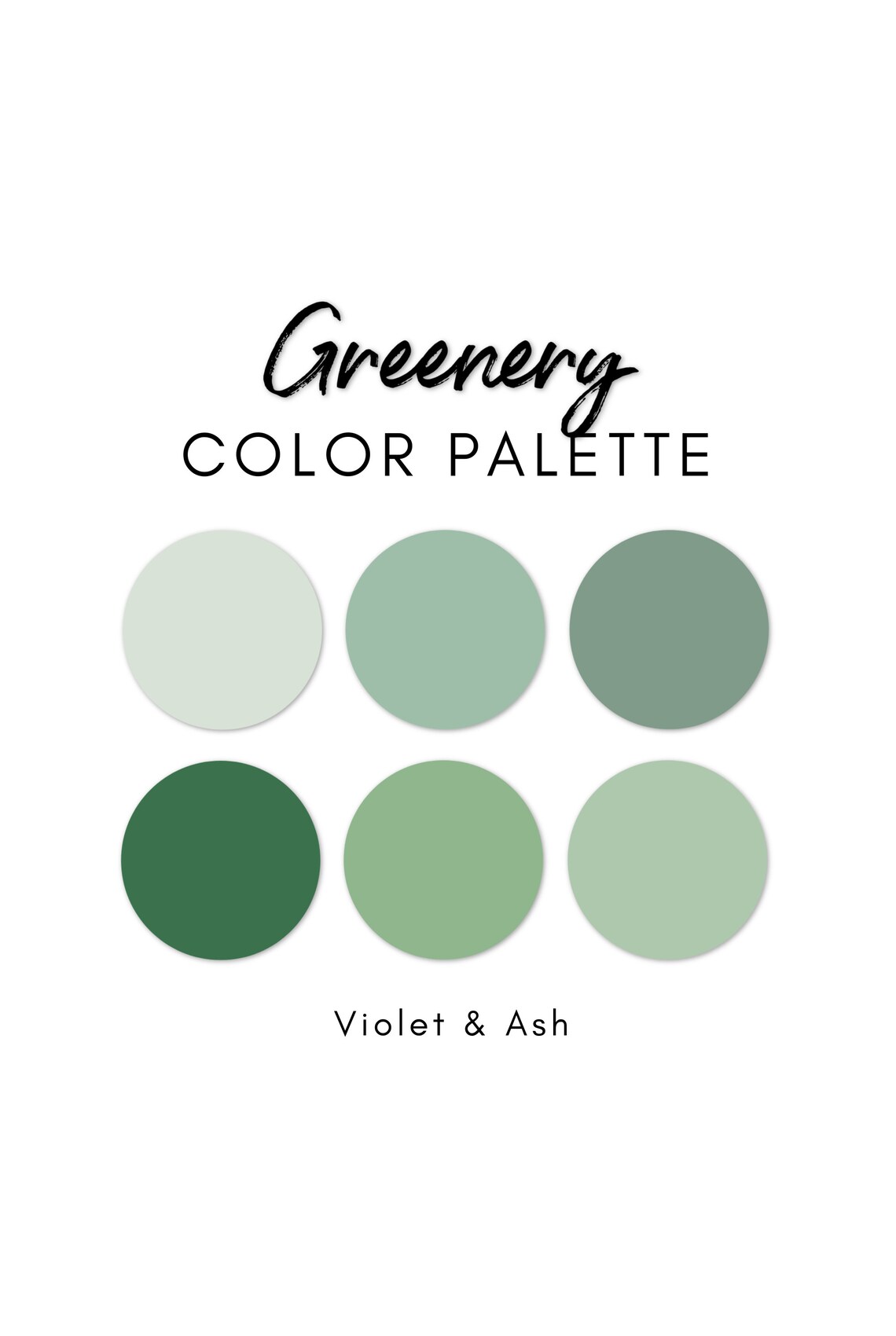 Greenery Procreate Palette Color Chart Green Color Palette | Etsy