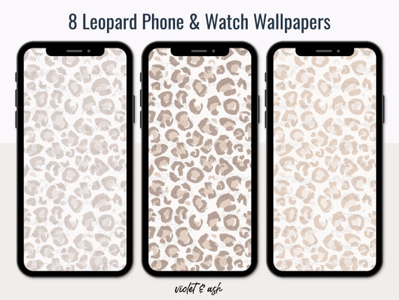 Leopard Print Phone And Watch Wallpaper Lock Screen Iphone Etsy