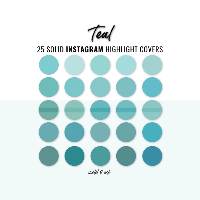 Teal Solid Instagram Highlight Covers Instagram Covers - Etsy