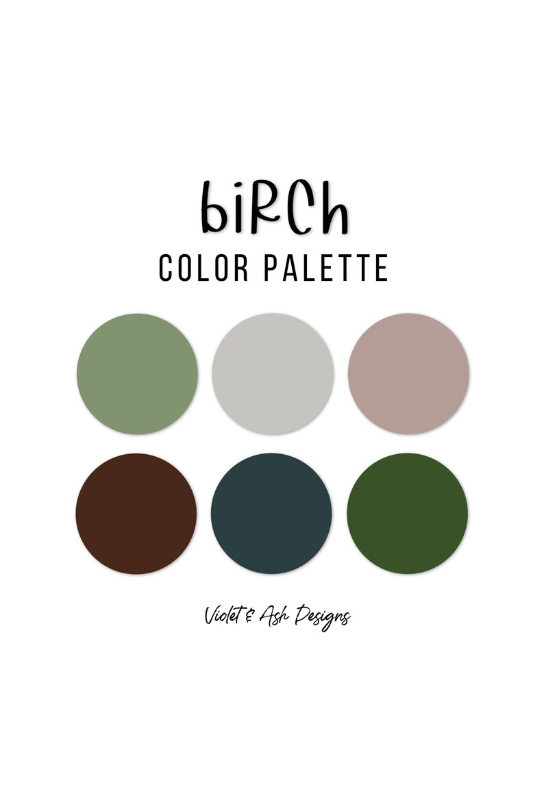 BIRCH Woodland Color Palette Color Codes Procreate Color Palettes ...
