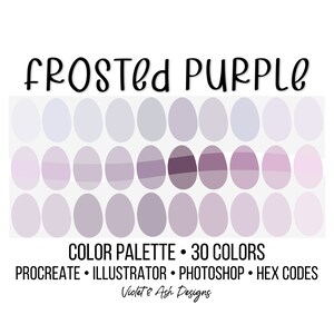 Shades of Purple Grey Procreate Palette - Color Chart | iPad Procreate ...