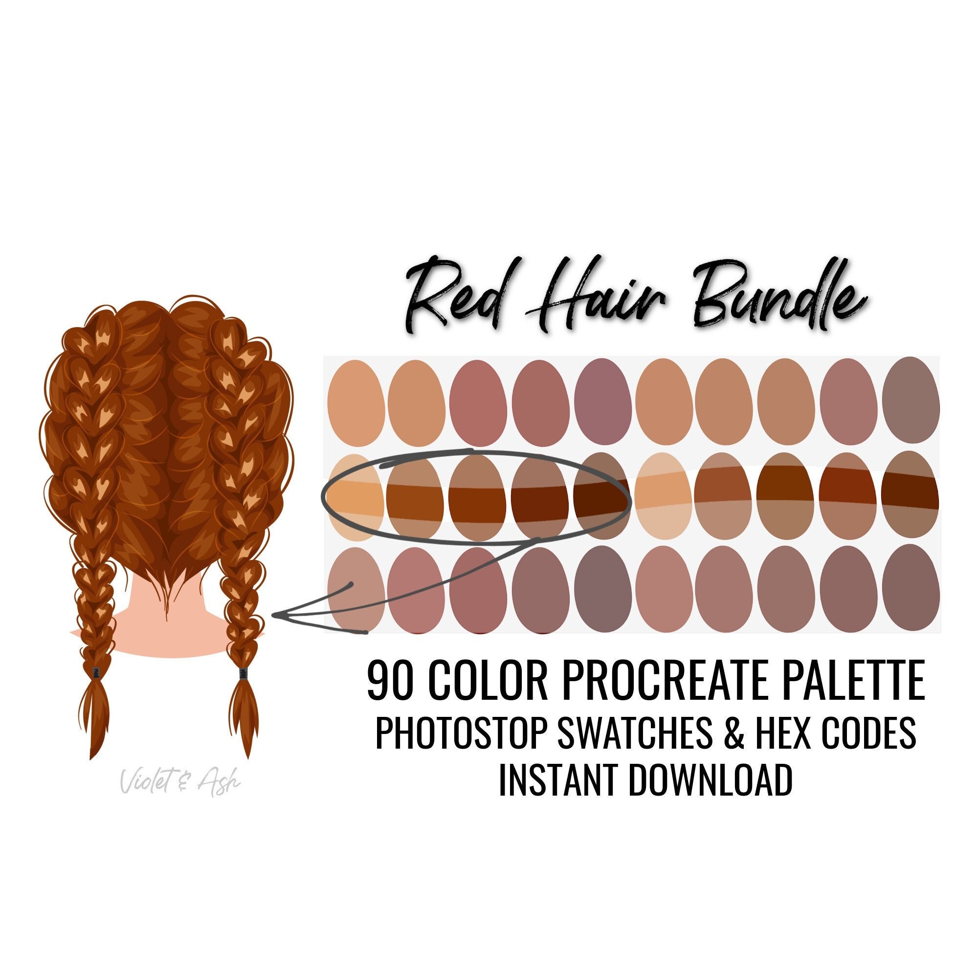 Red Hair Bundle Procreate Palettes Color Palette Digital Etsy