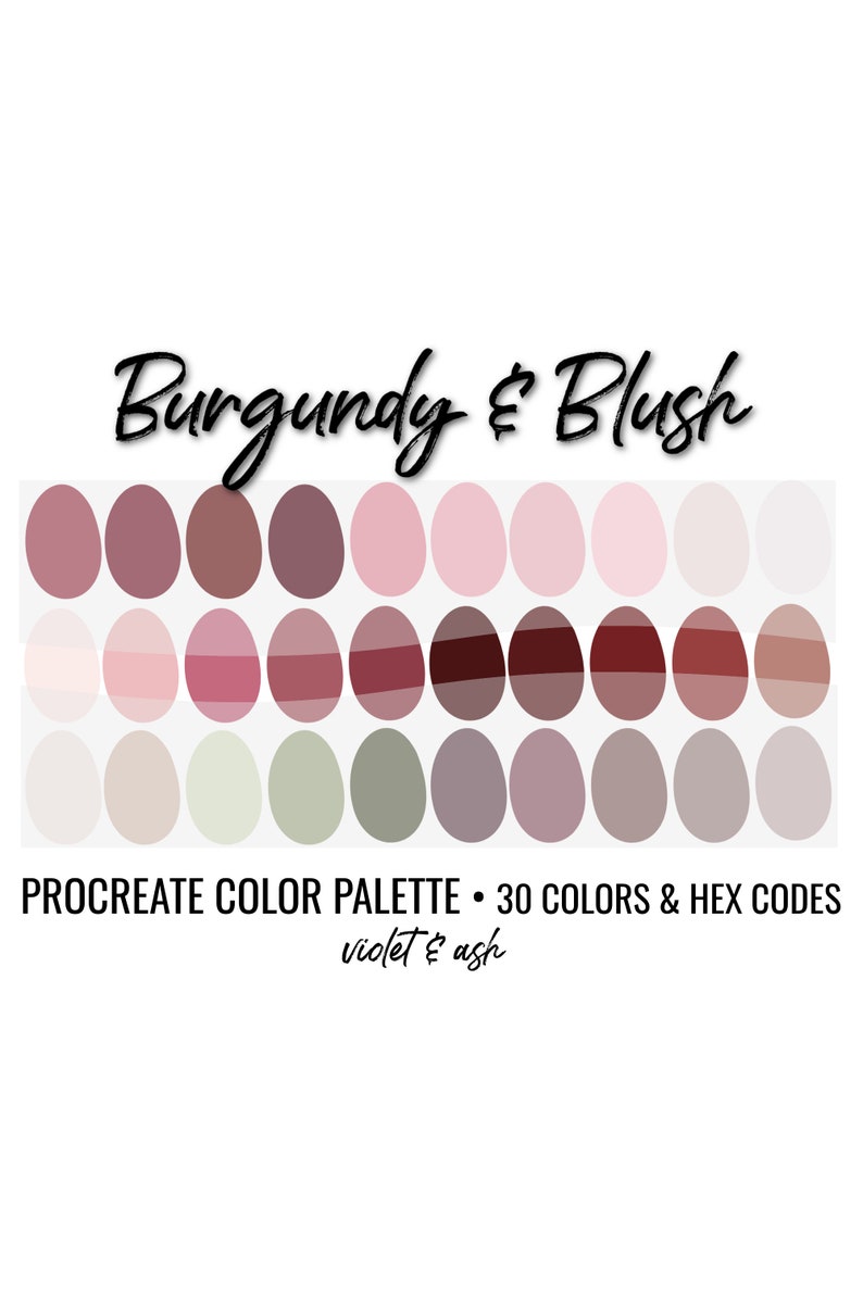 Burgundy Color Palette Bundle Procreate Color Palettes - Etsy