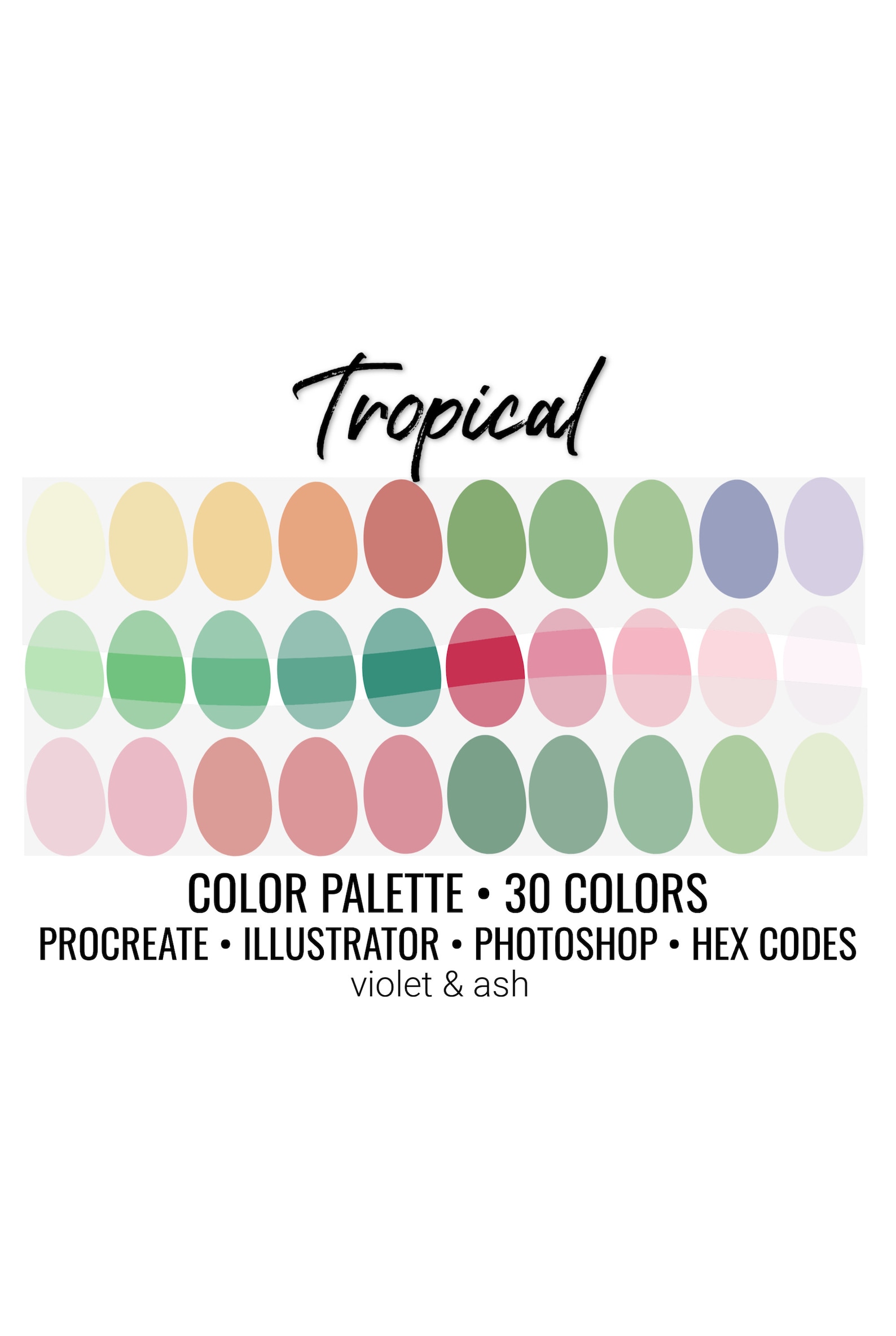 Tropical Procreate Palette Color Chart Ipad Procreate - Etsy Canada