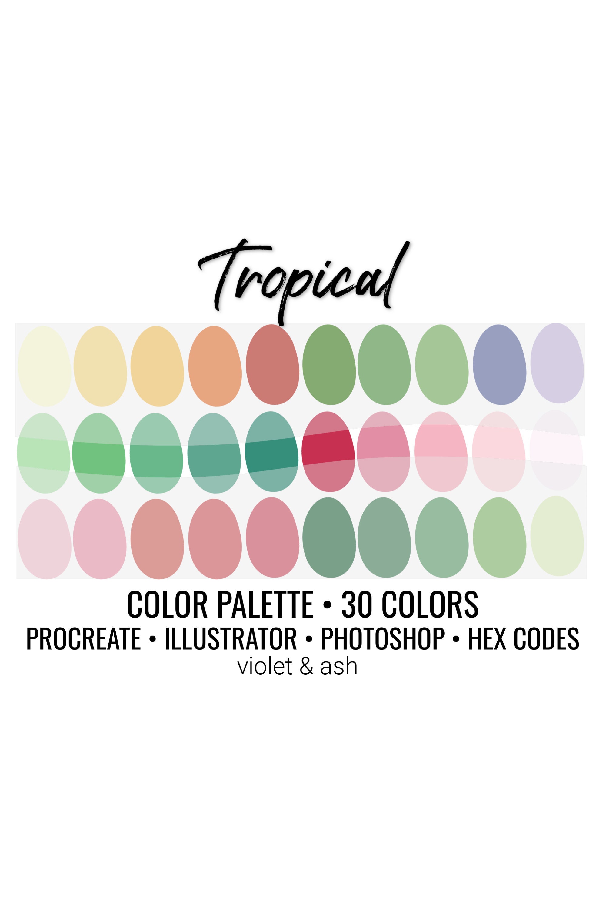 Tropical Procreate Palette Color Chart Ipad Procreate Etsy Canada