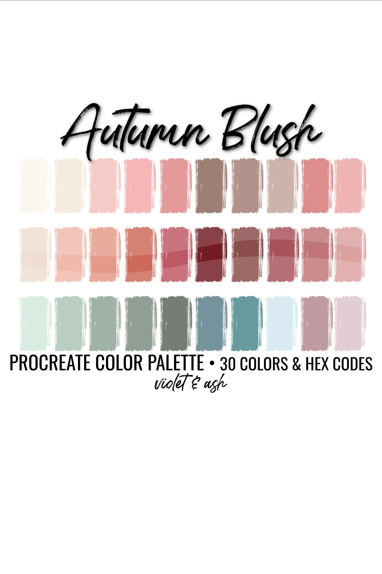 Autumn Blush Procreate Palette Color Chart Autumn | Etsy
