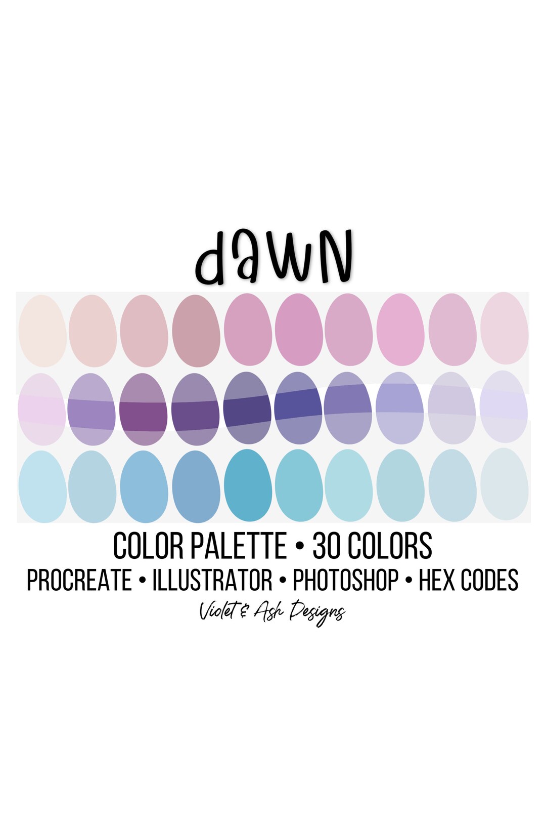 Dawn Procreate Palette Color Chart Sky Color Palette iPad Procreate ...