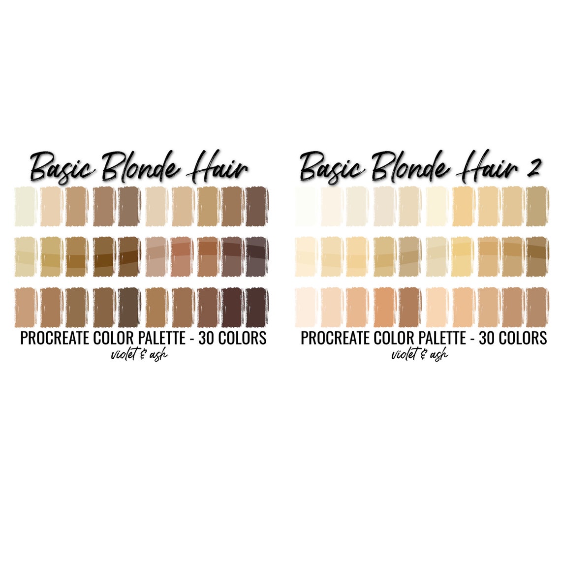 hair color palette procreate