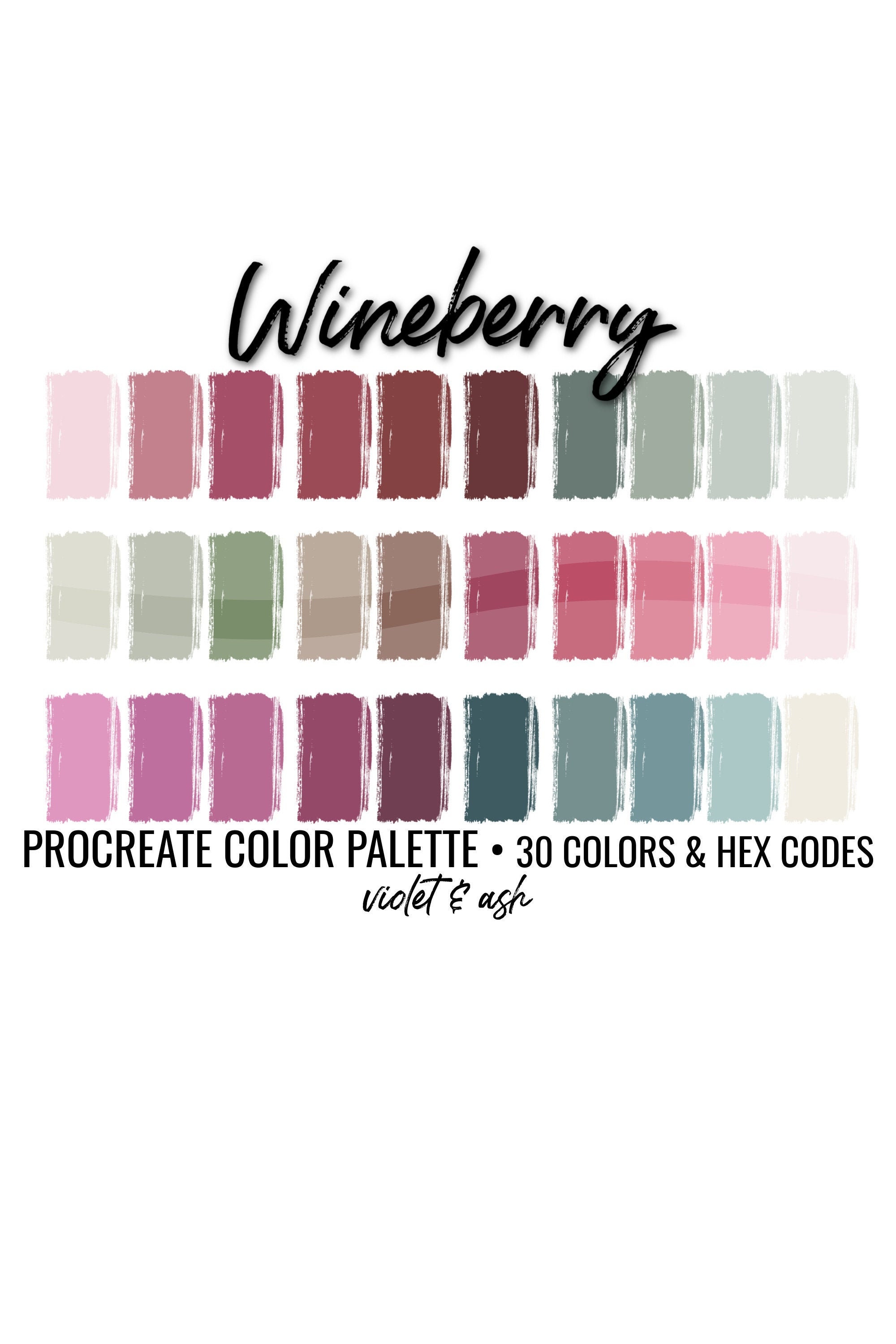 Wineberry Procreate Palette Procreate Color Palette | Etsy