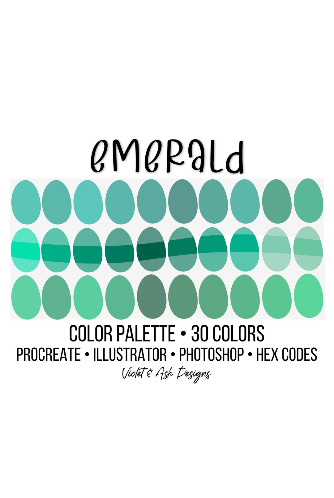 Emerald Procreate Palette Color Chart Green Color Palette iPad ...