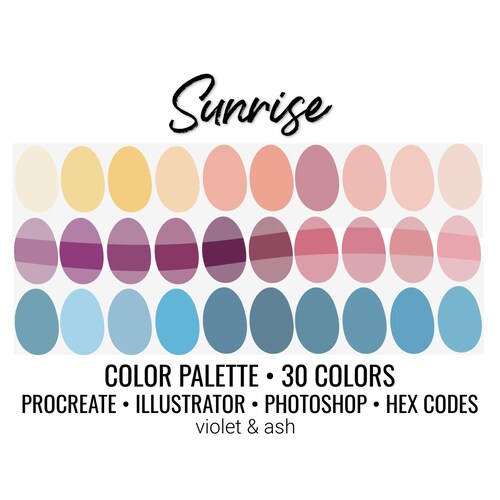 Pastel Sunrise Procreate Palette Color Chart Pastel | Etsy