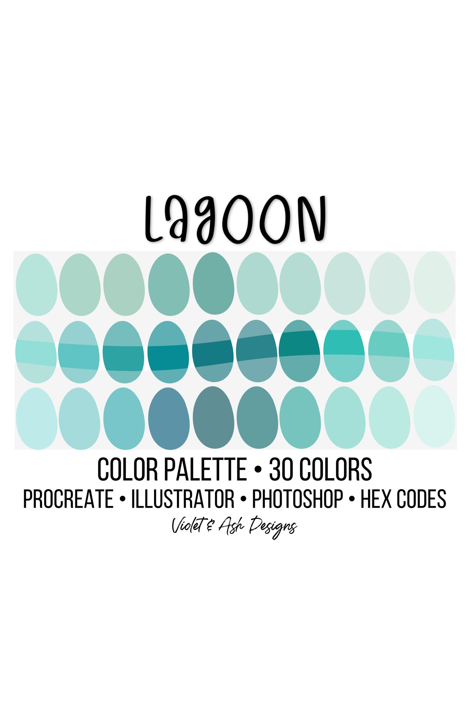 Lagoon Procreate Palette Color Chart Ocean Procreate - Etsy