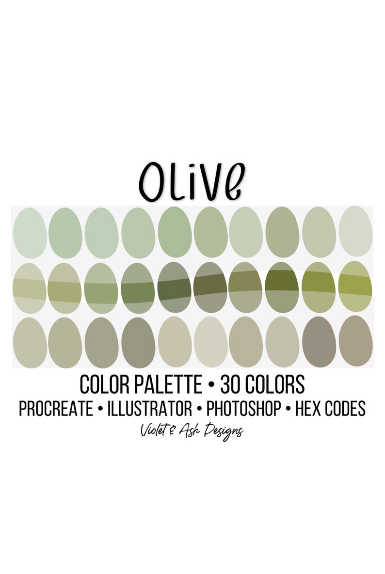 Olive Procreate Palette - Color Chart | iPad Procreate | Digital ...