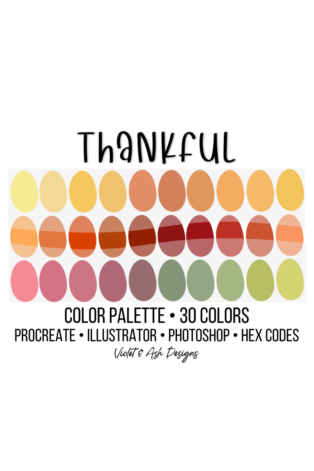 Palette Procreate de Thankful Nuancier Procréation Etsy France