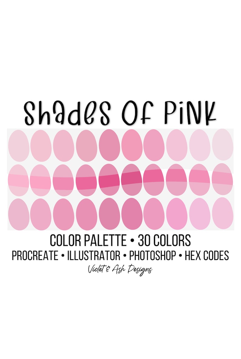 Shades of Pink Procreate Palette Color Chart Pink Color Palette iPad ...
