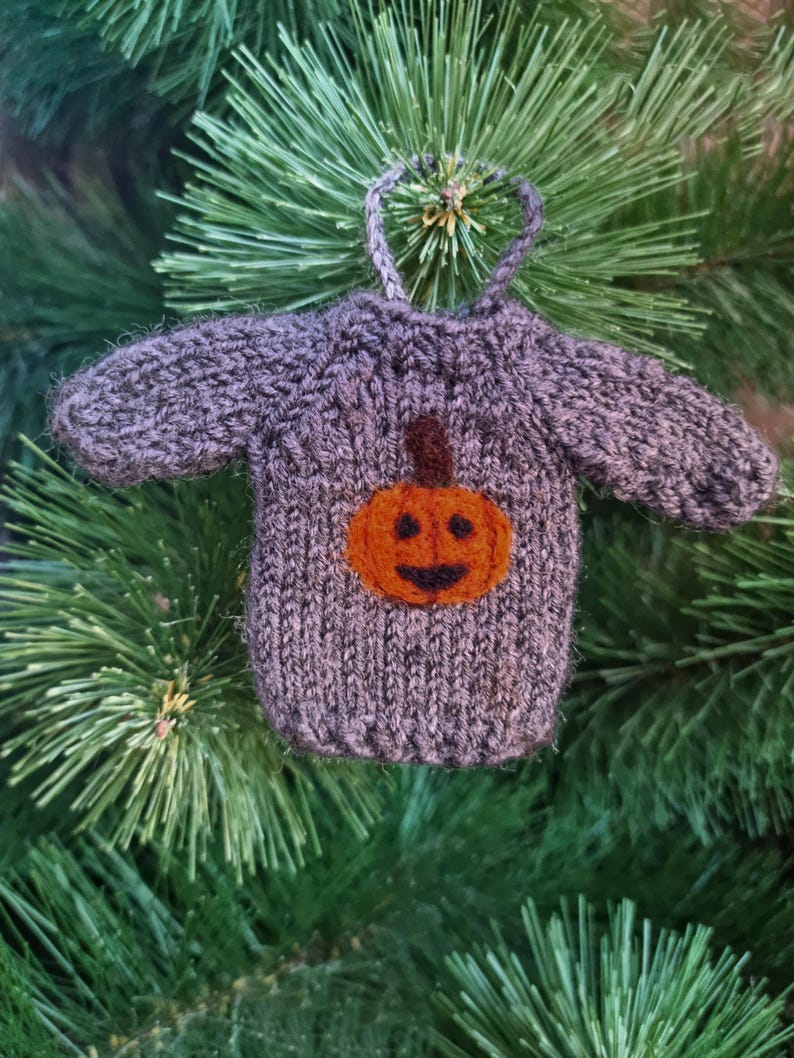 Halloween tree | Pumpkin decoration | Sweater pattern image 2