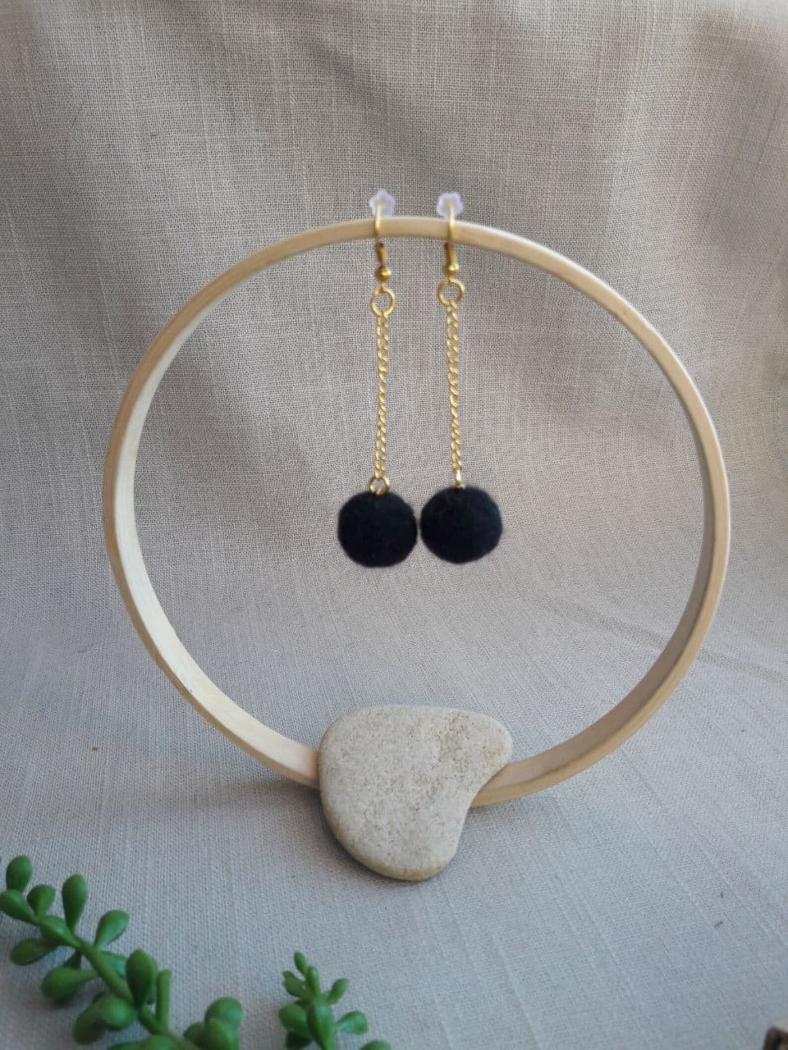 Felt ball earrings Dangle Earrings Etsy