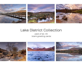 Pack of 6 A5 Cards (148mm x 210mm) - Lake District Landscape Collection - Original Photographic Images