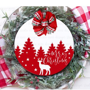 Merry Christmas Sign Svg, Door Hanger Svg, Christmas Svg, Reindeer Svg ...