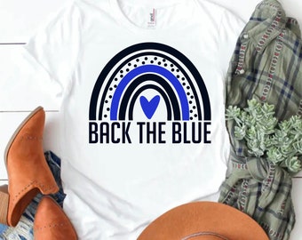 Back the Blue Rainbow, back the blue svg, Thin Blue Line, Police Instant Download, Cut File, svg, dxf, png, pdf