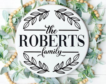 Family Last Name Farmhouse Wreath SVG | Sign SVG | Tray SVG | dxf and more! | Printable