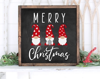 Merry Christmas Gnome Svg, Christmas Svg, Christmas Welcome Sign Svg, Door Hanger Svg, Round Sign Svg, farmhouse christmas, gnome svg,