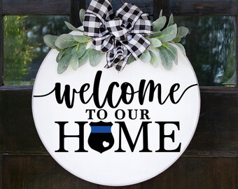Welcome Svg | Police svg | Thin blue line svg | back the blue svg | Welcome sign svg | Welcome svg | Door Hanger Svg | Patriotic svg