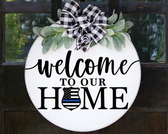 Welcome Svg | Police svg | Thin blue line svg | back the blue svg | Welcome sign svg | Welcome svg | Door Hanger Svg | Patriotic svg
