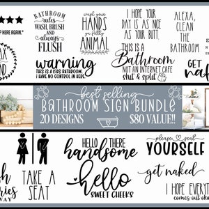 Badkamer SVG bundel, boerderij SVG, badkamer citaat, toilet SVG, onbenullige dans SVG, badkamer teken SVG, grappige badkamer SVG, SVG-bestand Cricut