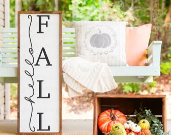Hello Fall Porch Sign SVG, Fall Porch SVG, Autumn Sign Design, Fall Welcome, Farmhouse Sign SVG, Cricut Designs, Silhouette Files, Svg File