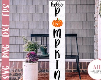 Hello Pumpkin svg, Pumpkin Digital Download, Print File, Cricut, Silhouette Cut File , porch sign svg, pumpkin svg | svg png dxf eps