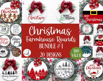 Merry Christmas Svg, svg bundle, Christmas Sign Svg, Round Christmas, Santa Svg, Christmas Round, Digital Download, Svg File for Cricut