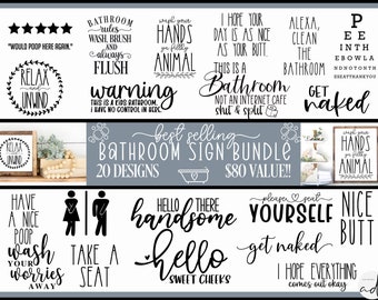 Bathroom SVG Bundle, Farmhouse svg, Bathroom Quote, Restroom svg, Potty Dance svg, Bathroom Sign SVG, Funny Bathroom SVG, svg File Cricut