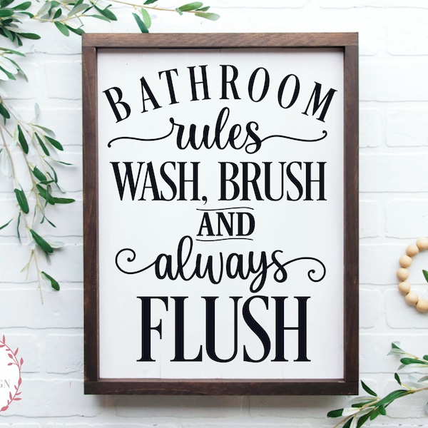 Bathroom Rules Sign - Etsy