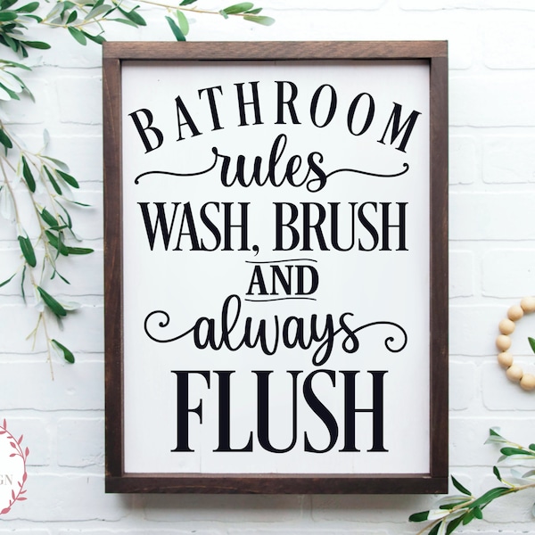 Bathroom Rules Sign Etsy Bathroom Rules Sign Etsy