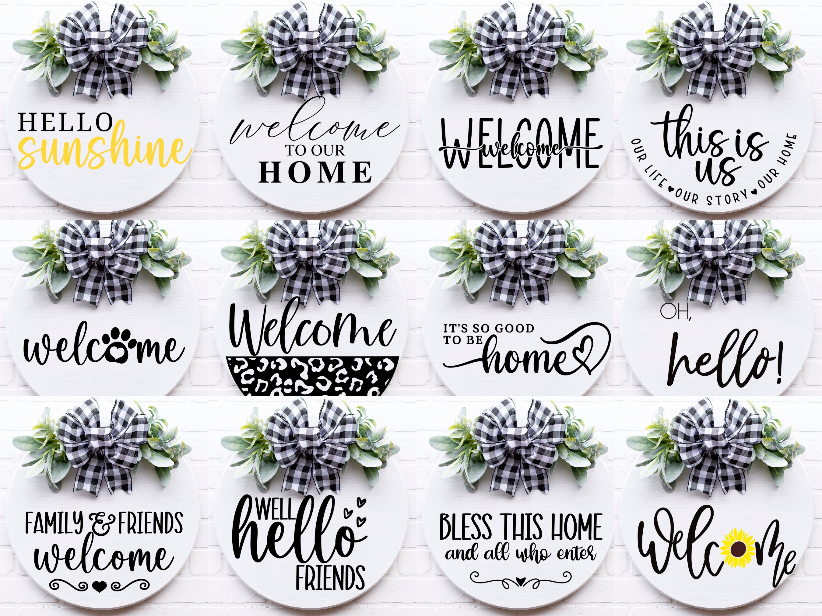 Welcome Sign Svg Bundle Farmhouse Round Sign Svg Farmhouse - Etsy