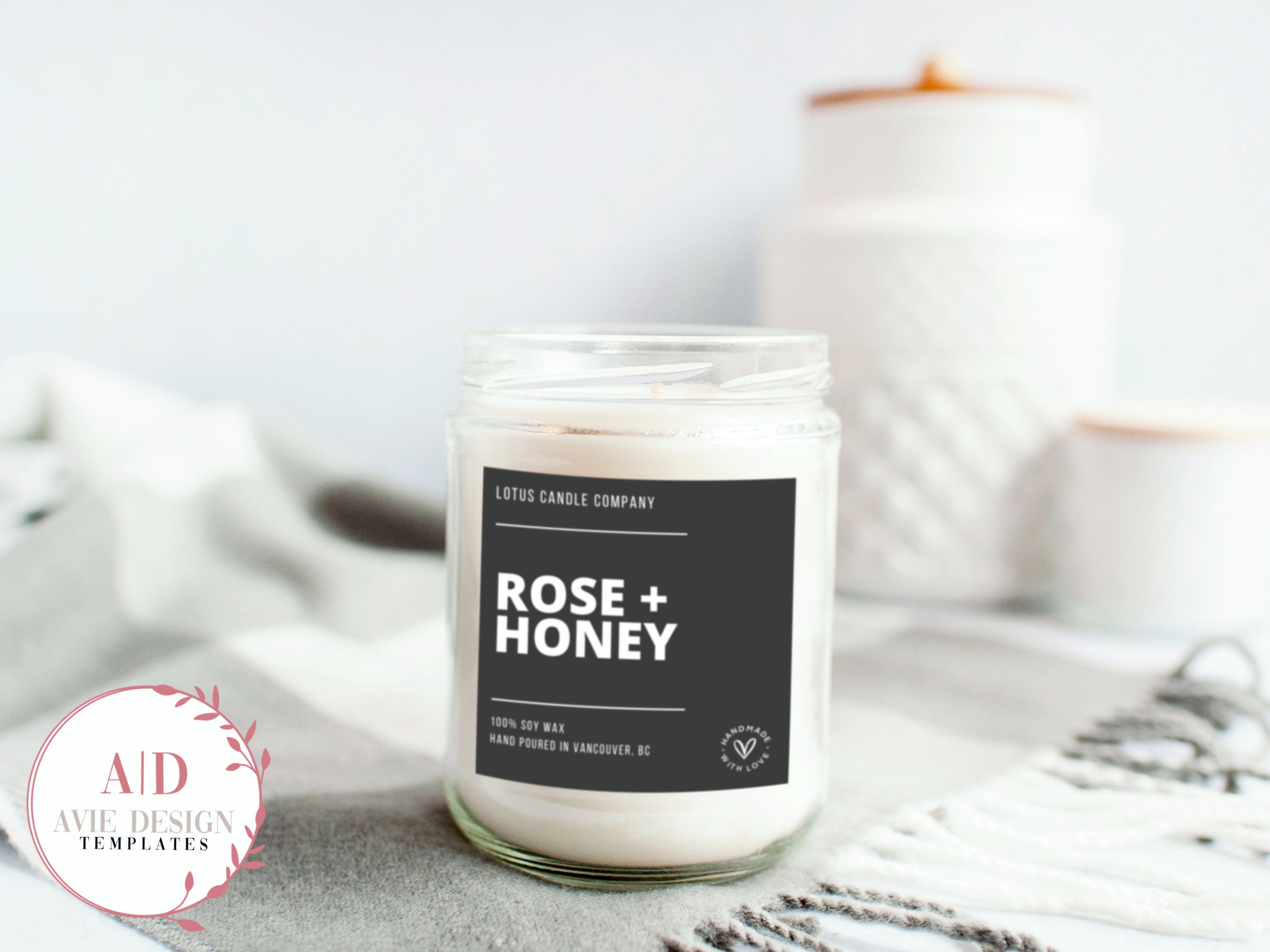 candle label template modern candle label printable diy etsy