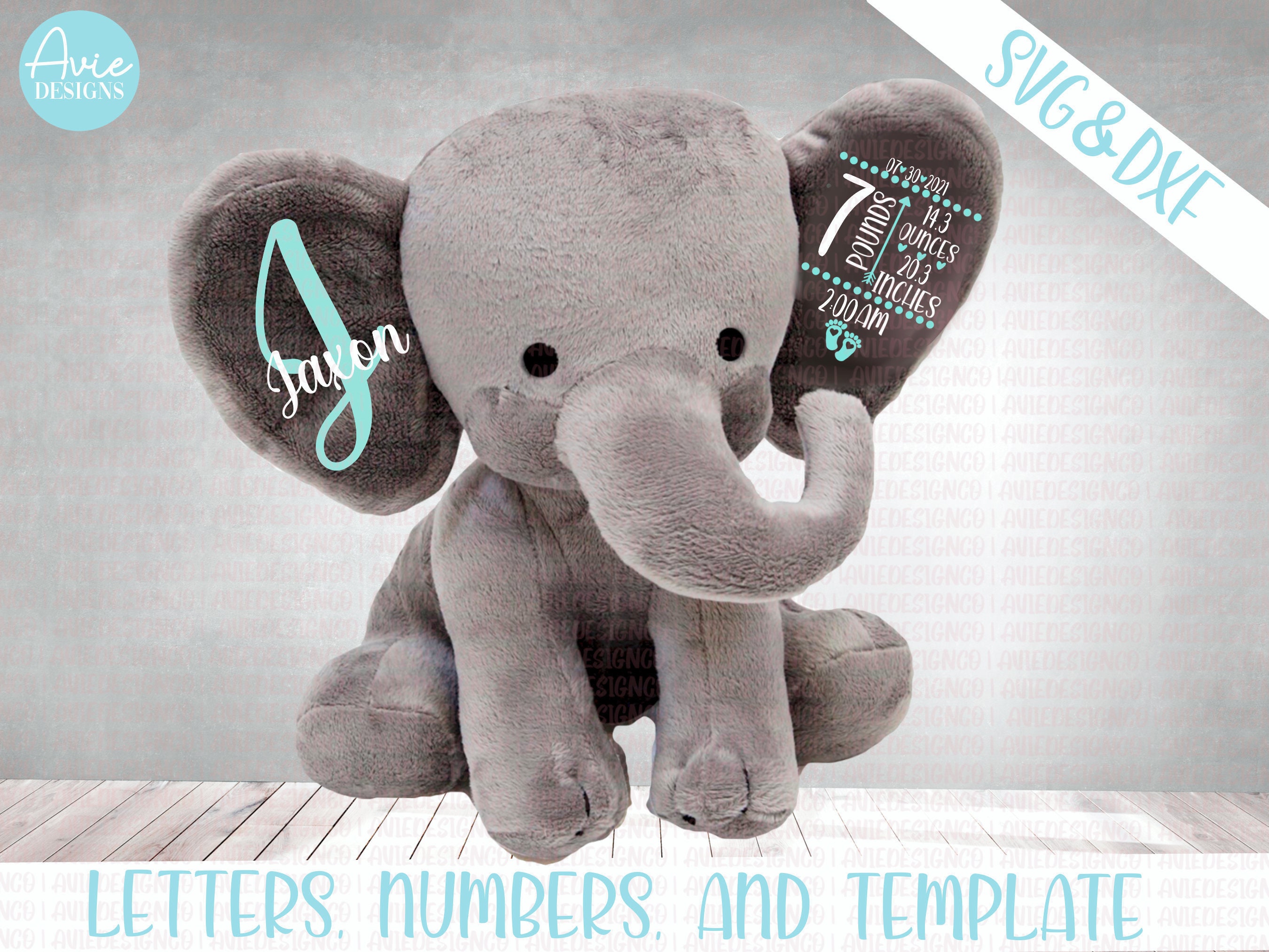 Birth Stat Elephant SVG baby boy svg Birth Announcement SVG | Etsy