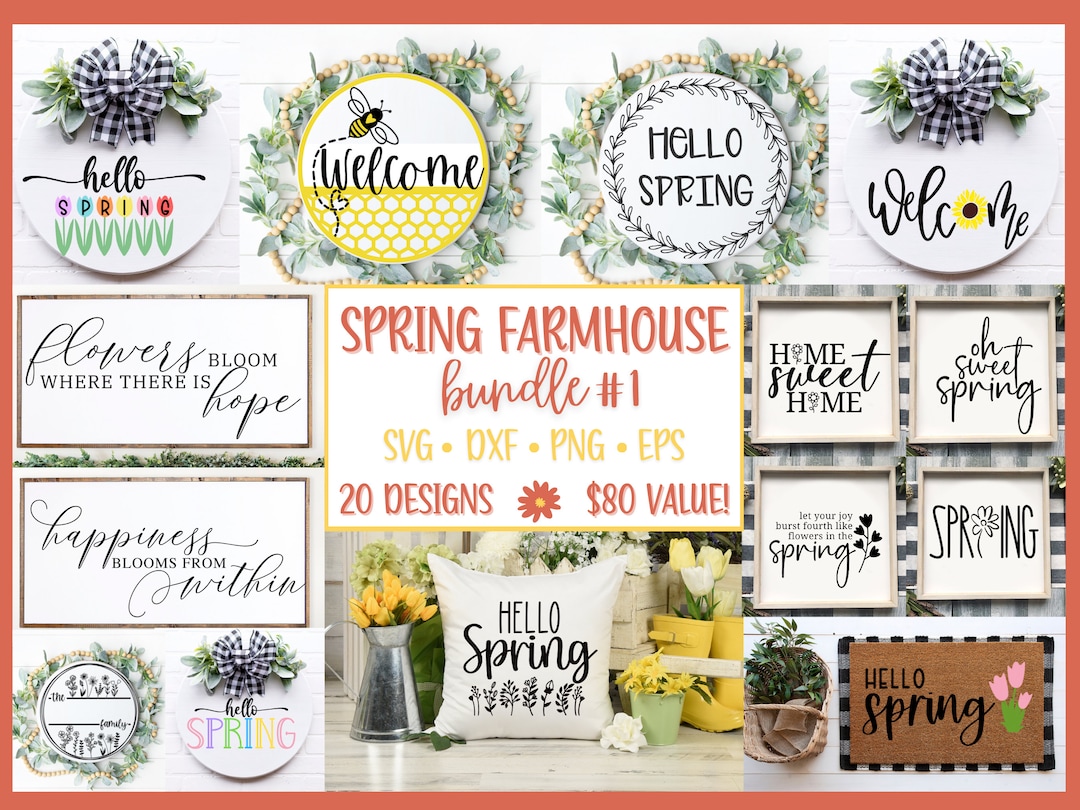 Spring House Svg Spring Svg Bundle, Farmhouse Svg Bundle, Farmhouse Svg, Spring Svg ...