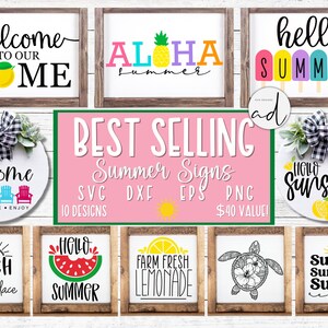 Best Seller Summer Design Bundle | Summer Sign Svg | Summer svg | Beach svg | Welcome svg | Porch Sign svg | svg Bundle | Summer Svg Bundle