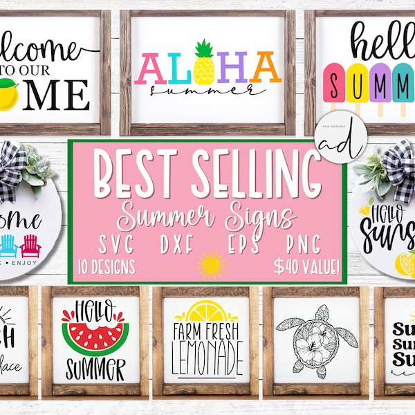 Best Seller Summer Design Bundle | Summer Sign Svg | Summer svg | Beach svg | Welcome svg | Porch Sign svg | svg Bundle | Summer Svg Bundle