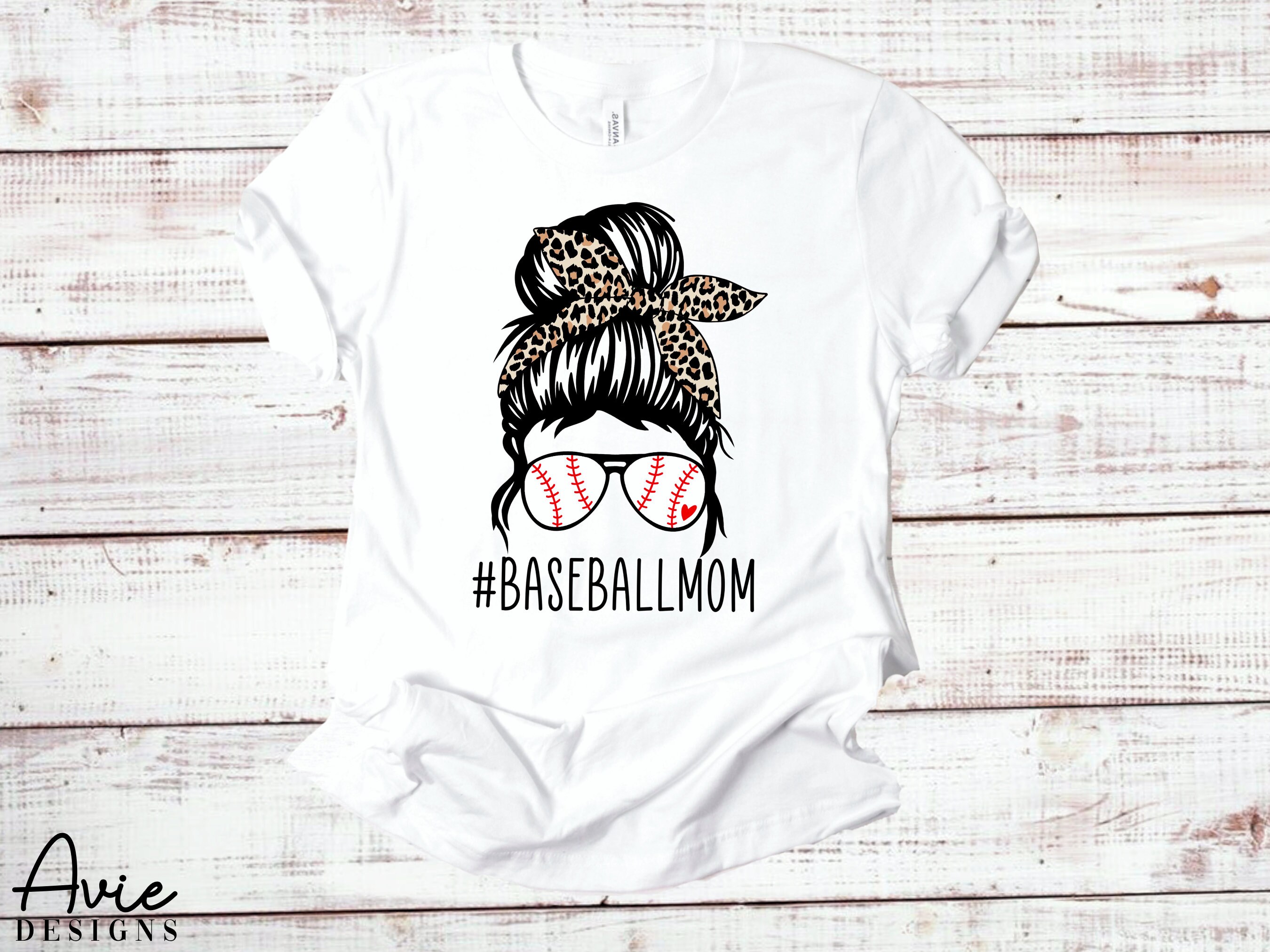 Download Baseball mom Leopard Messy Bun PNG Image svg DXF eps | Etsy