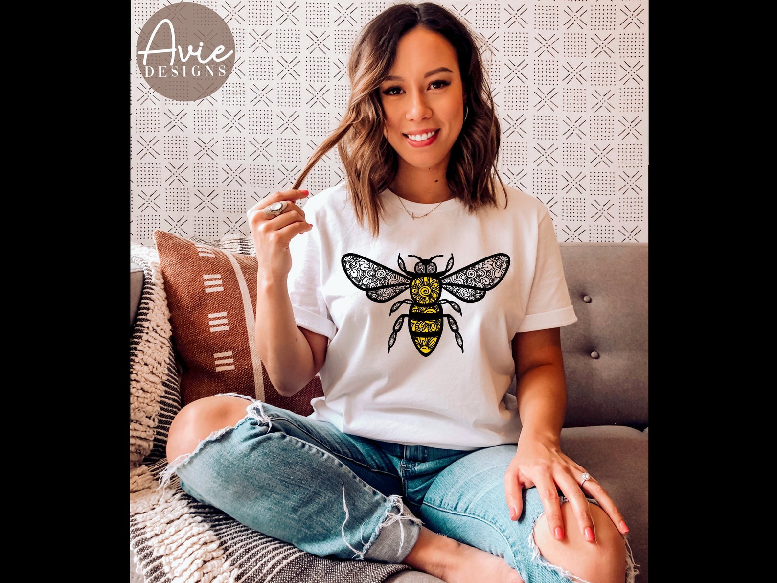Bee Mandala svg bee svg honey bee svg bee svg png DXF eps ...