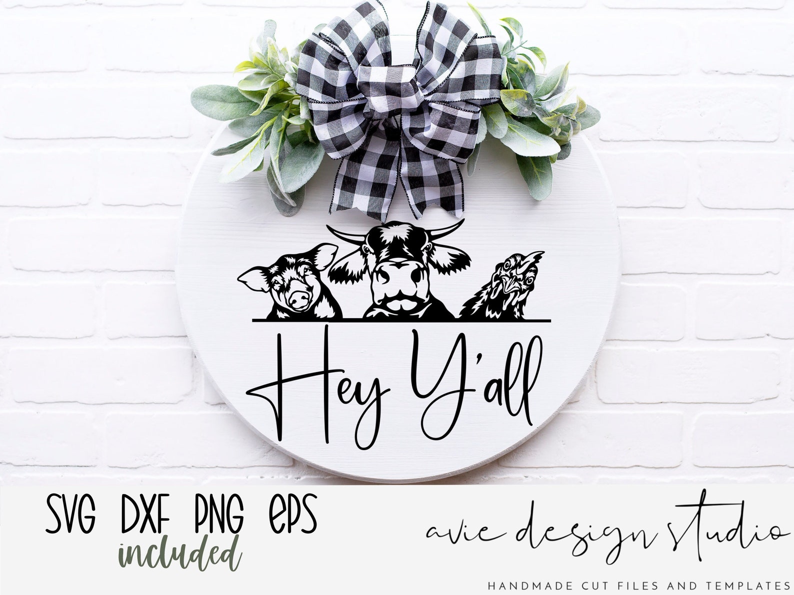 Hey Y'all Svg, , Door Hanger Svg, Farm Animals Svg, Farmhouse Sign Svg ...