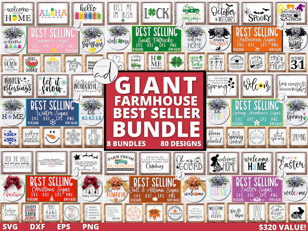 GIANT Best Seller Bundle | Svg Bundle | Farmhouse Sign Svg | Farmhouse ...