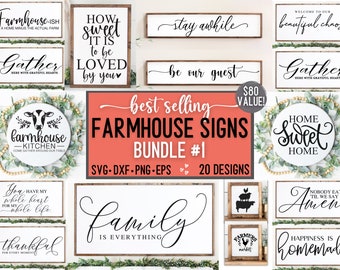 Farmhouse Sign Svg Bundle. Farmhouse Quotes Svg Bundle, Family Quote Svg, farmhouse sign svg, Home Decor Svg, farm Svg, digital download