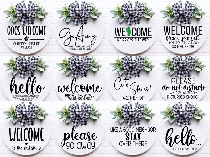 Funny Round Signs SVG Bundle , Round SVG Files, Door hanger svg, welcome sign svg, farmhouse sign svg, popular svg,digital download,BUNDLE 2 image 2