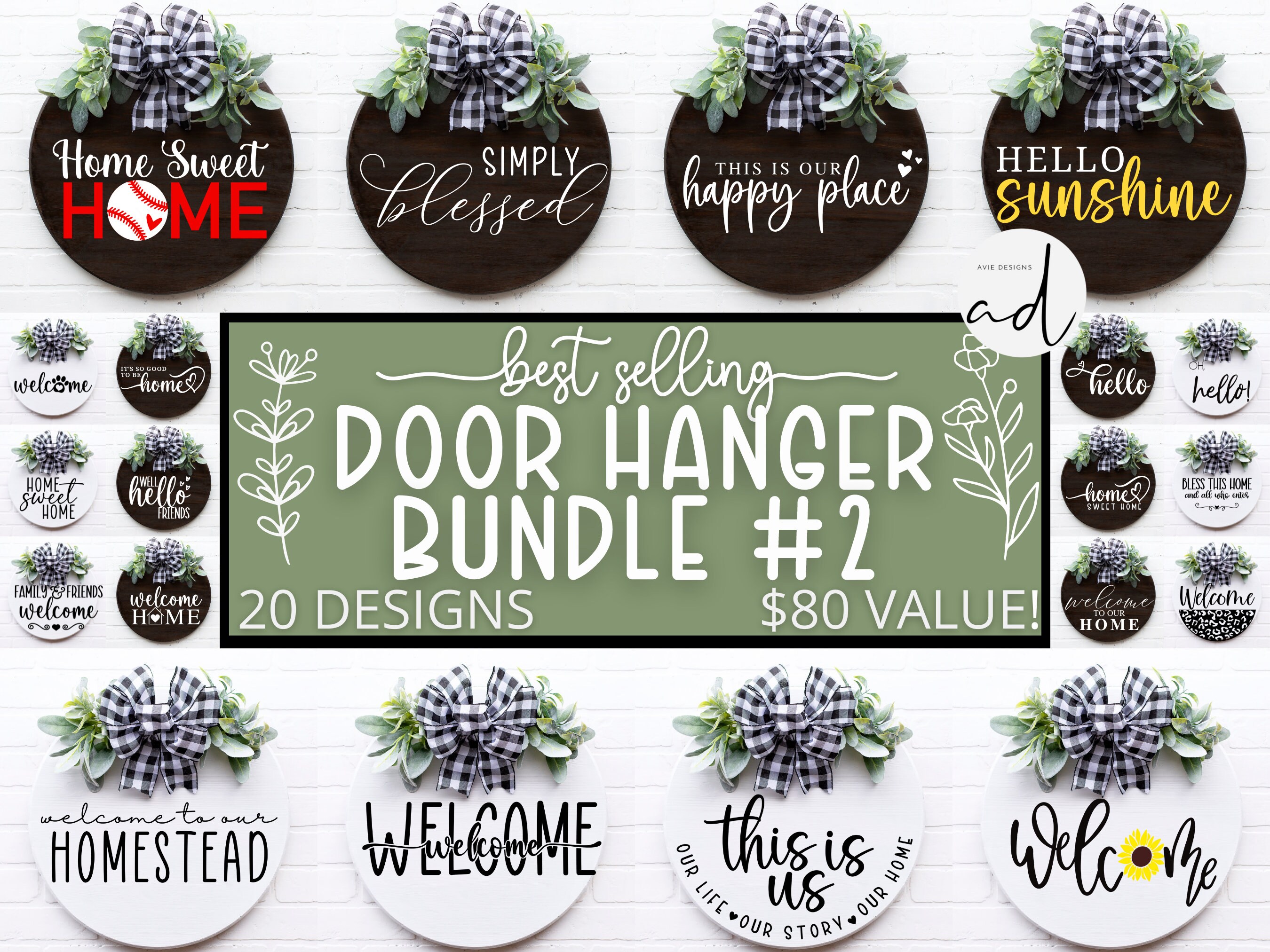 Welcome sign svg bundle | Farmhouse Round Sign svg | farmhouse welcome door sign svg | home sweet home | svg files for cricut | svg bundle