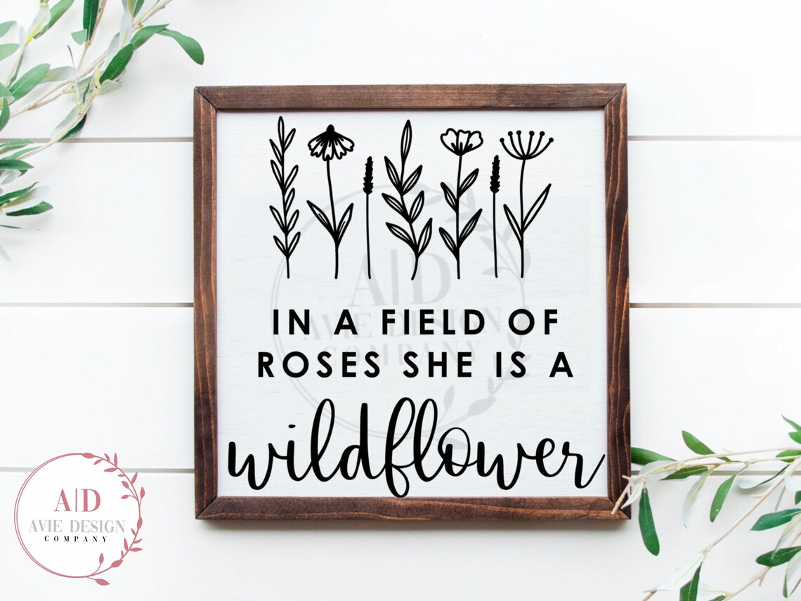 SVG Files in a Field of Roses She is a Wildflower Girl’s | Etsy