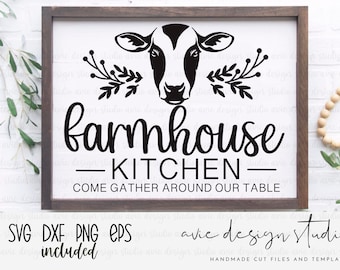 Farmhouse kitchen svg, cow svg, farmhouse svg, png, DXF, eps